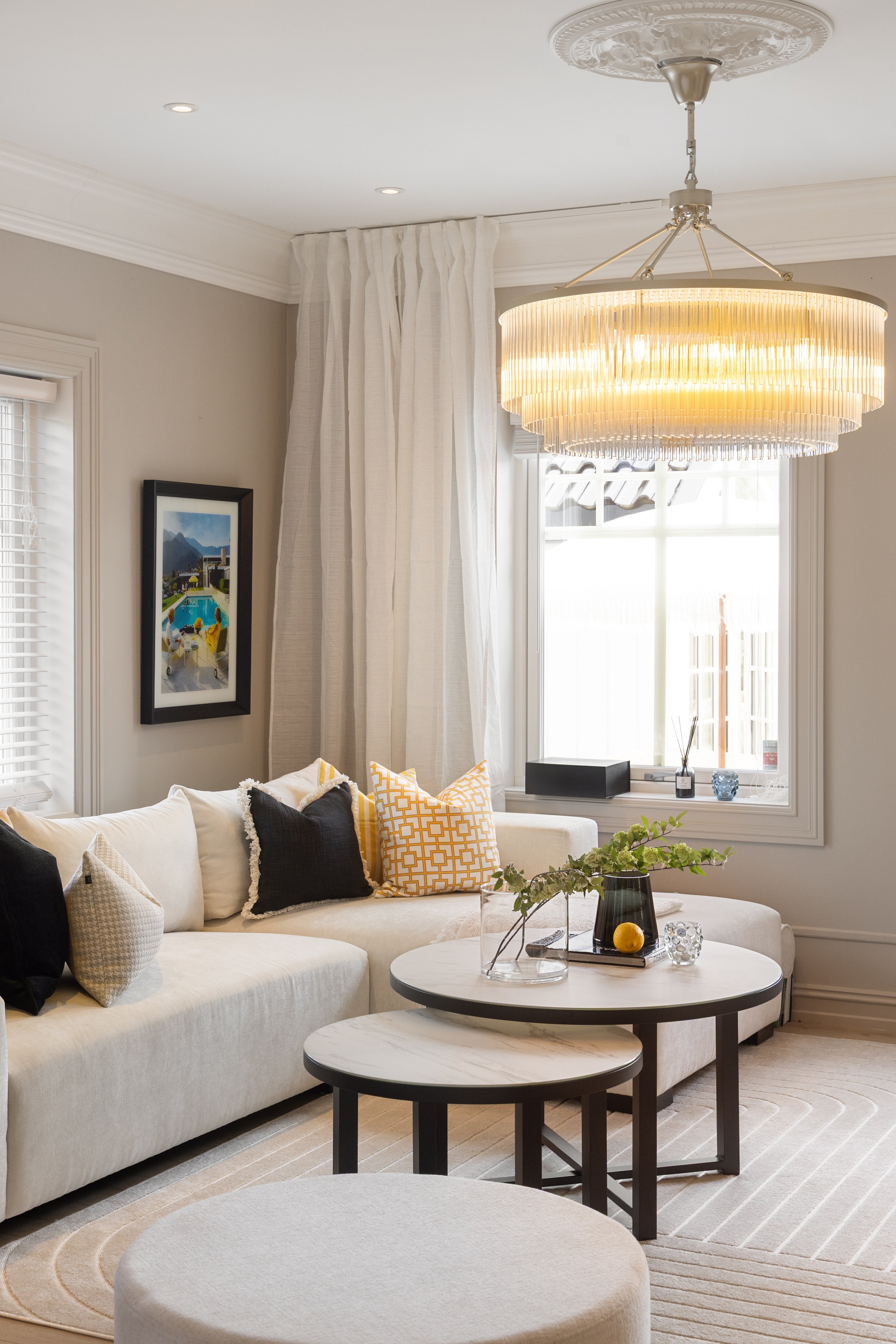 Venato salongbord sett m/2 (Ø90*52 cm /Ø70*45 cm)