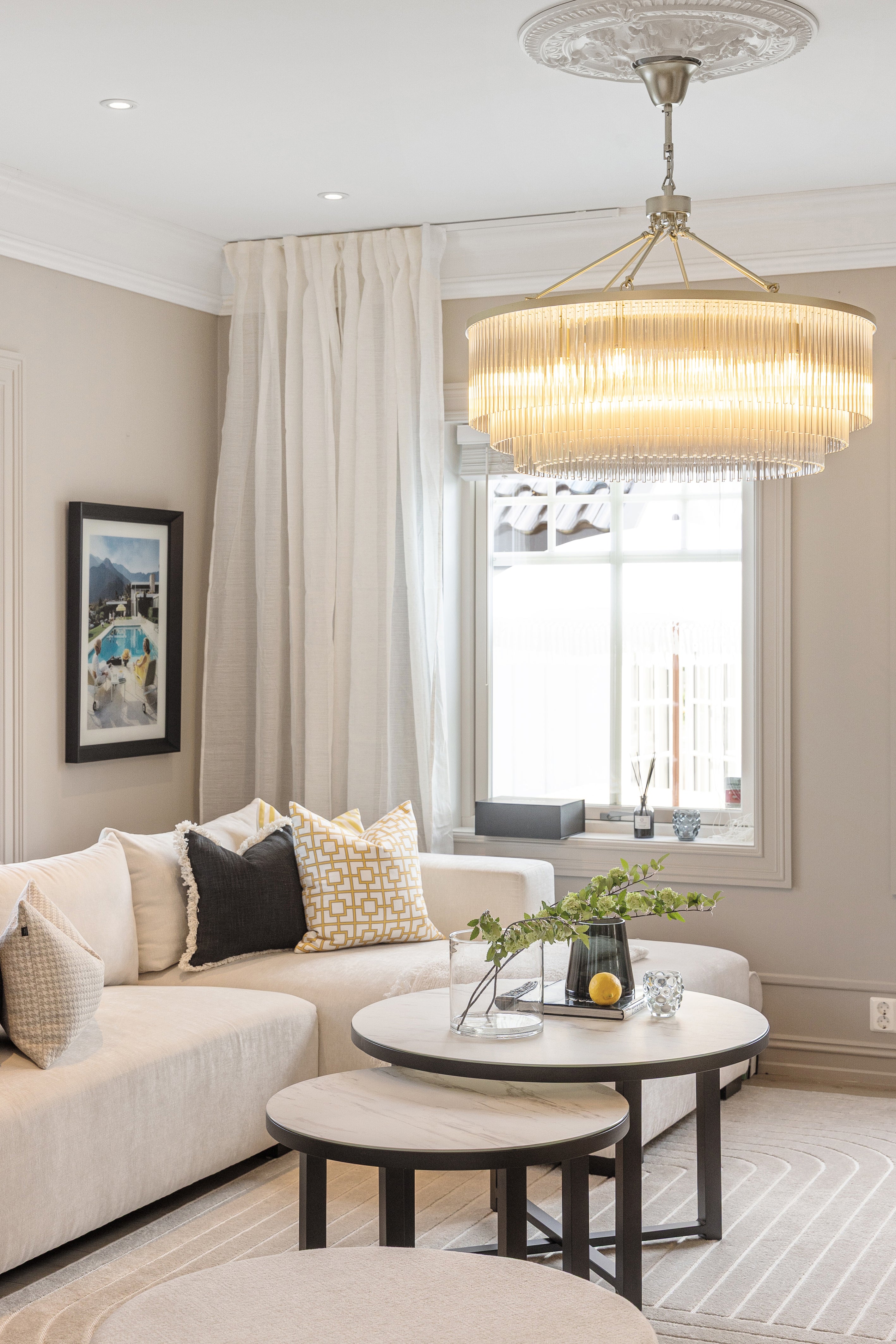 Venato salongbord sett m/2 (Ø90*52 cm /Ø70*45 cm)