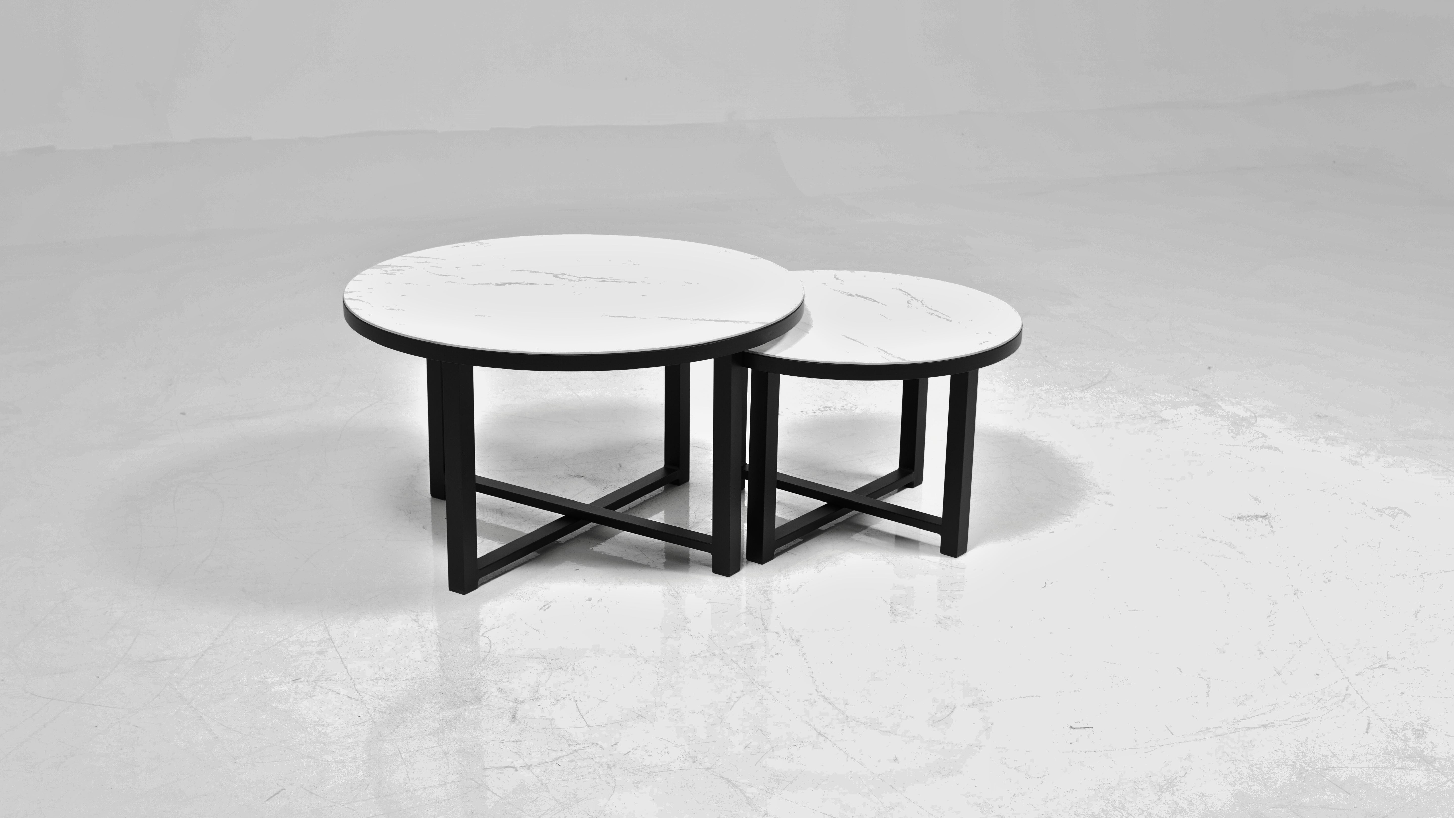 Venato salongbord sett m/2 (Ø90*52 cm /Ø70*45 cm)