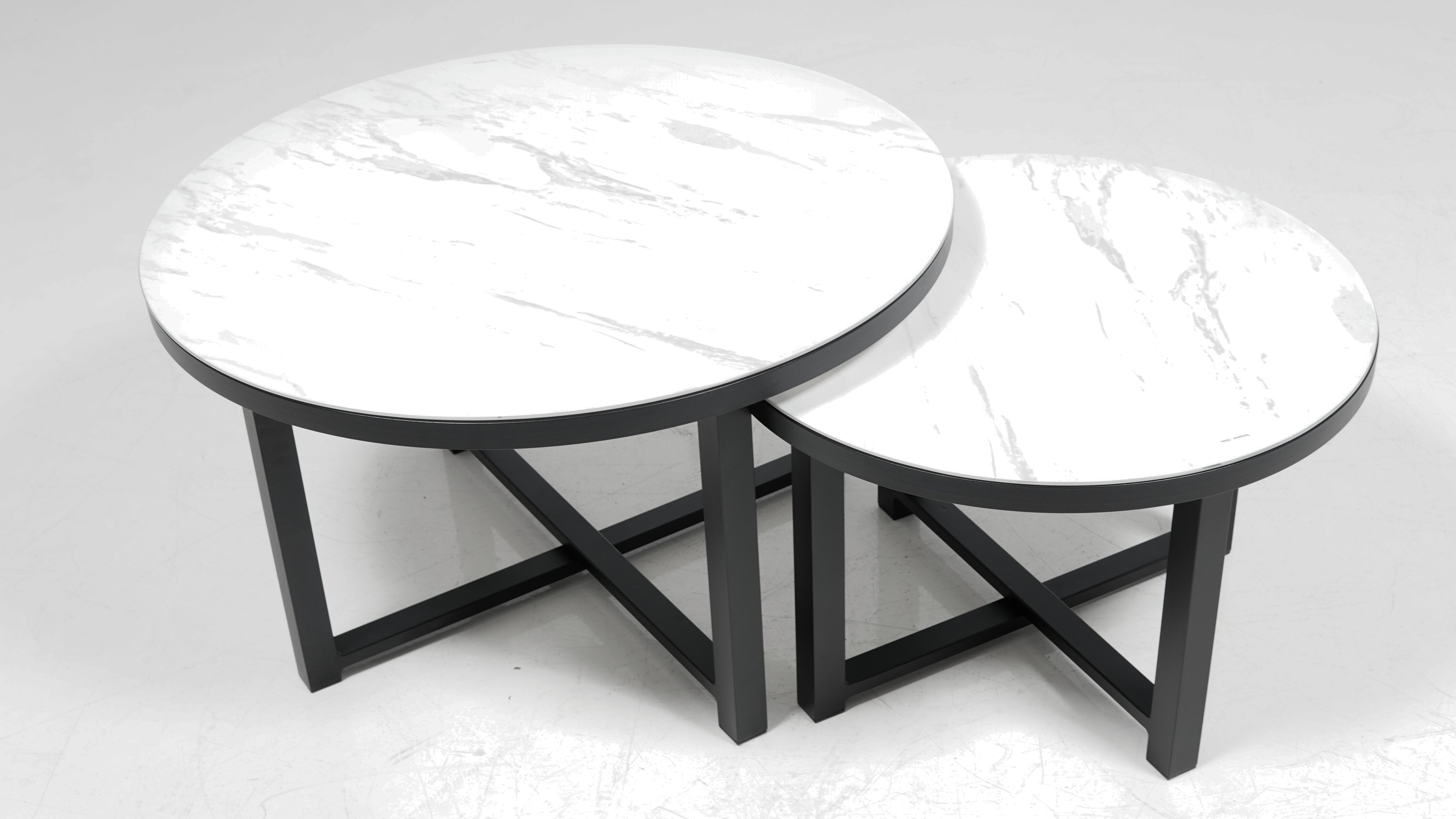 Venato salongbord sett m/2 (Ø90*52 cm /Ø70*45 cm)