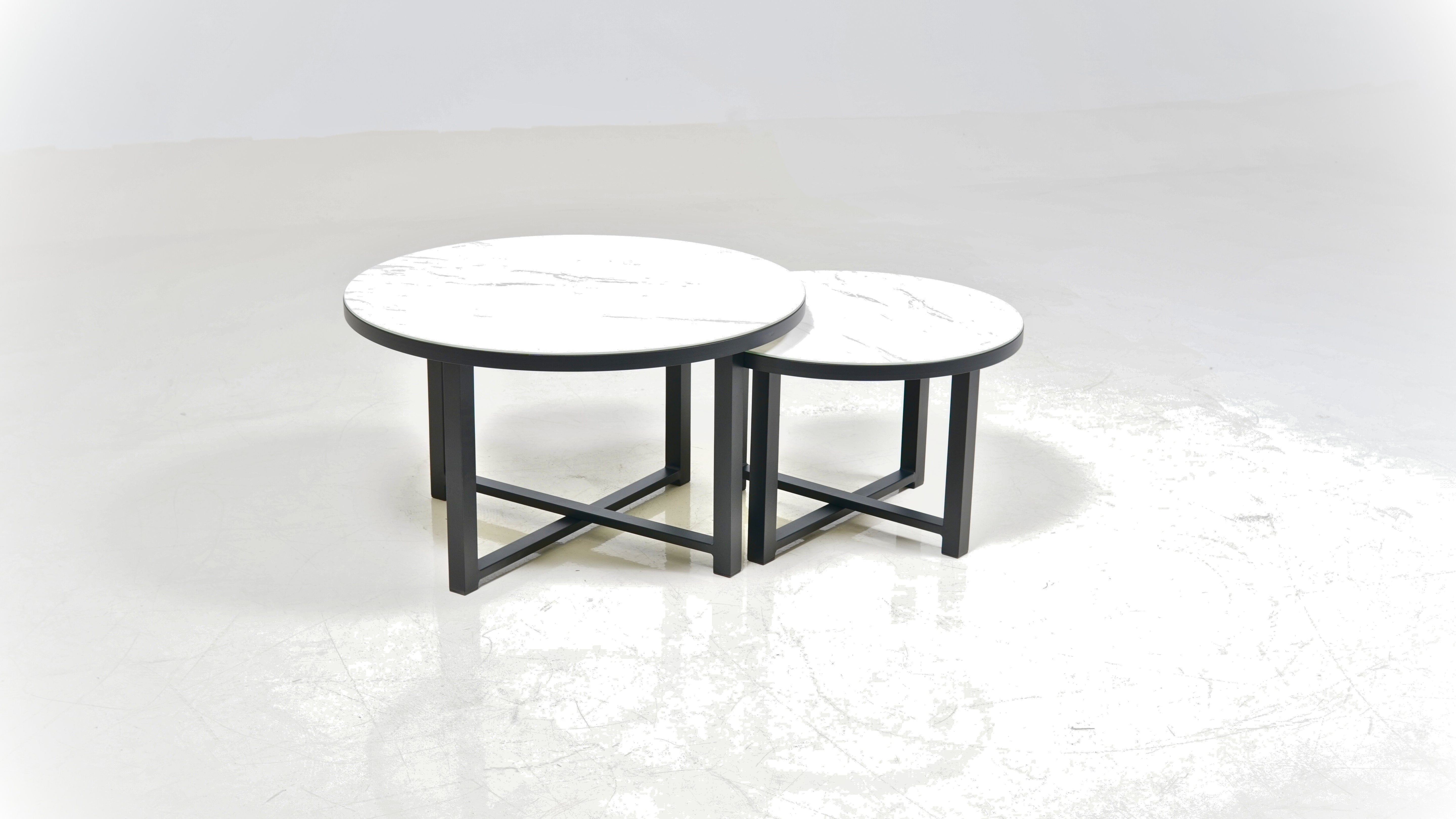 Venato salongbord sett m/2 (Ø90*52 cm /Ø70*45 cm)