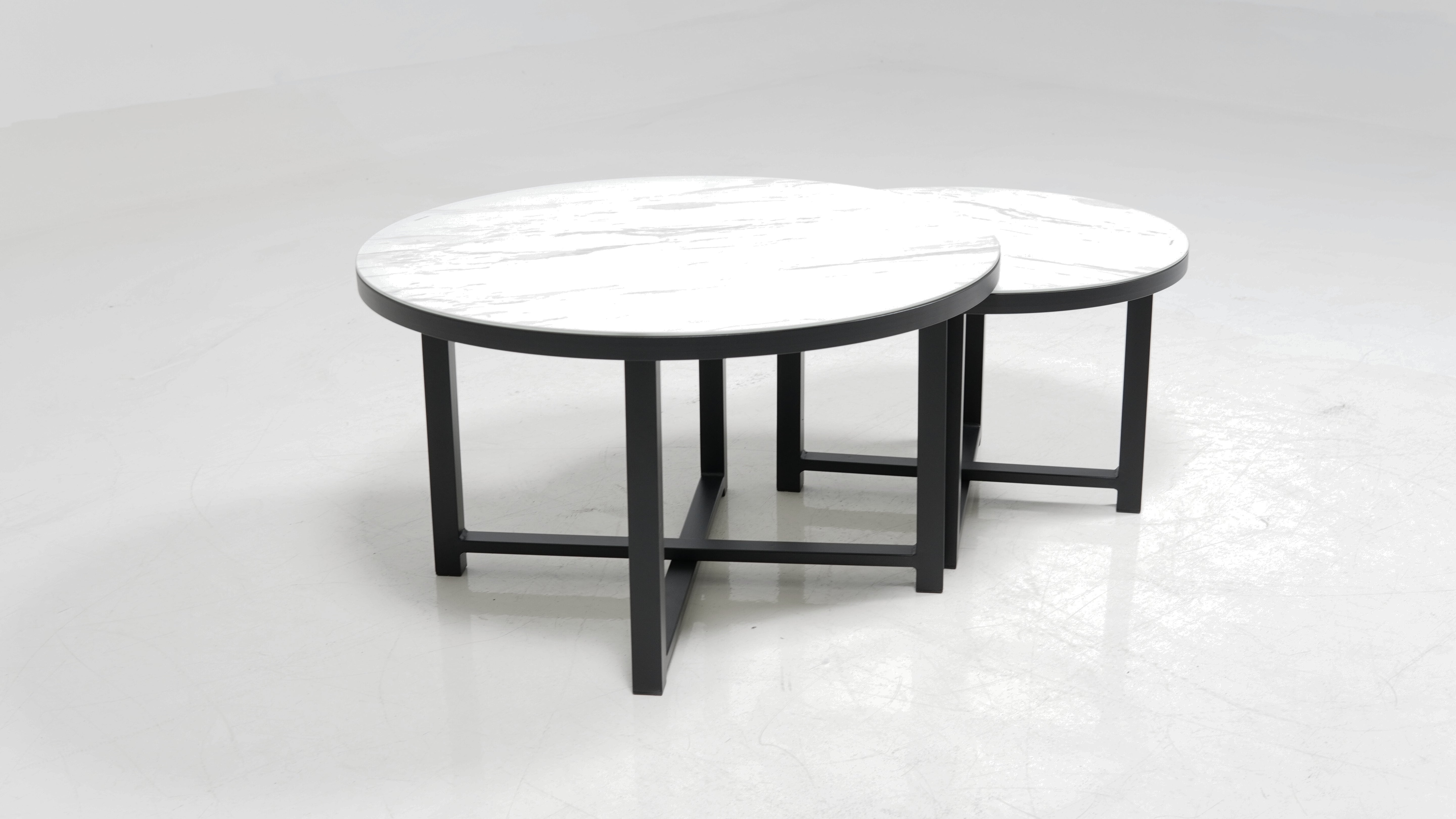 Venato salongbord sett m/2 (Ø90*52 cm /Ø70*45 cm)