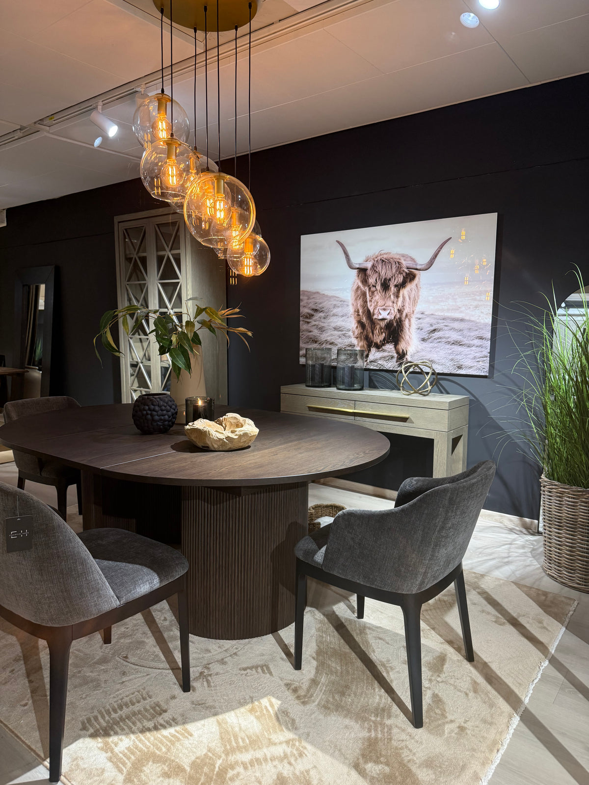 Capri Spisestol (Taupe Chenille/Svart)