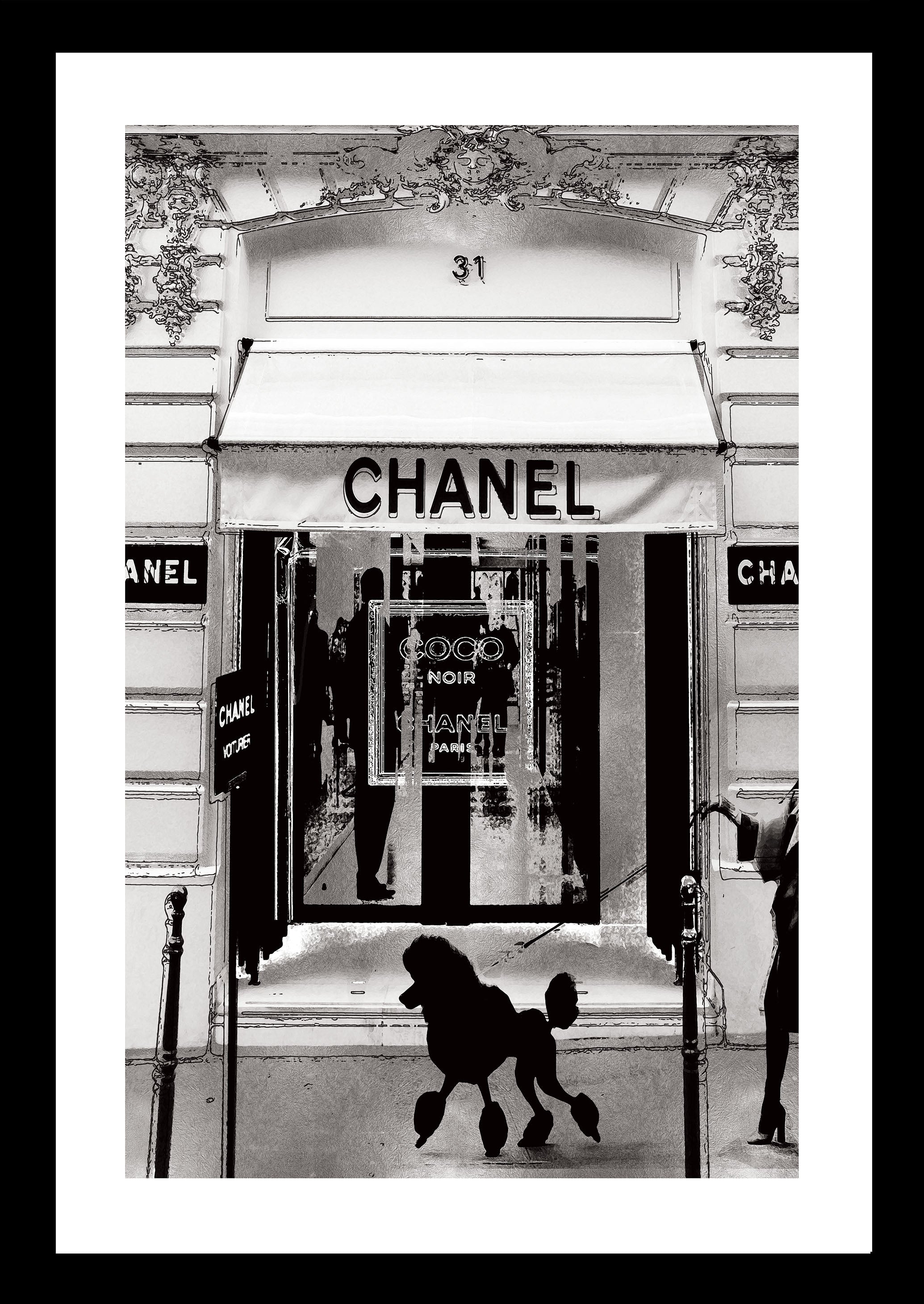 Chanel m/ Sort Ramme (103*73)