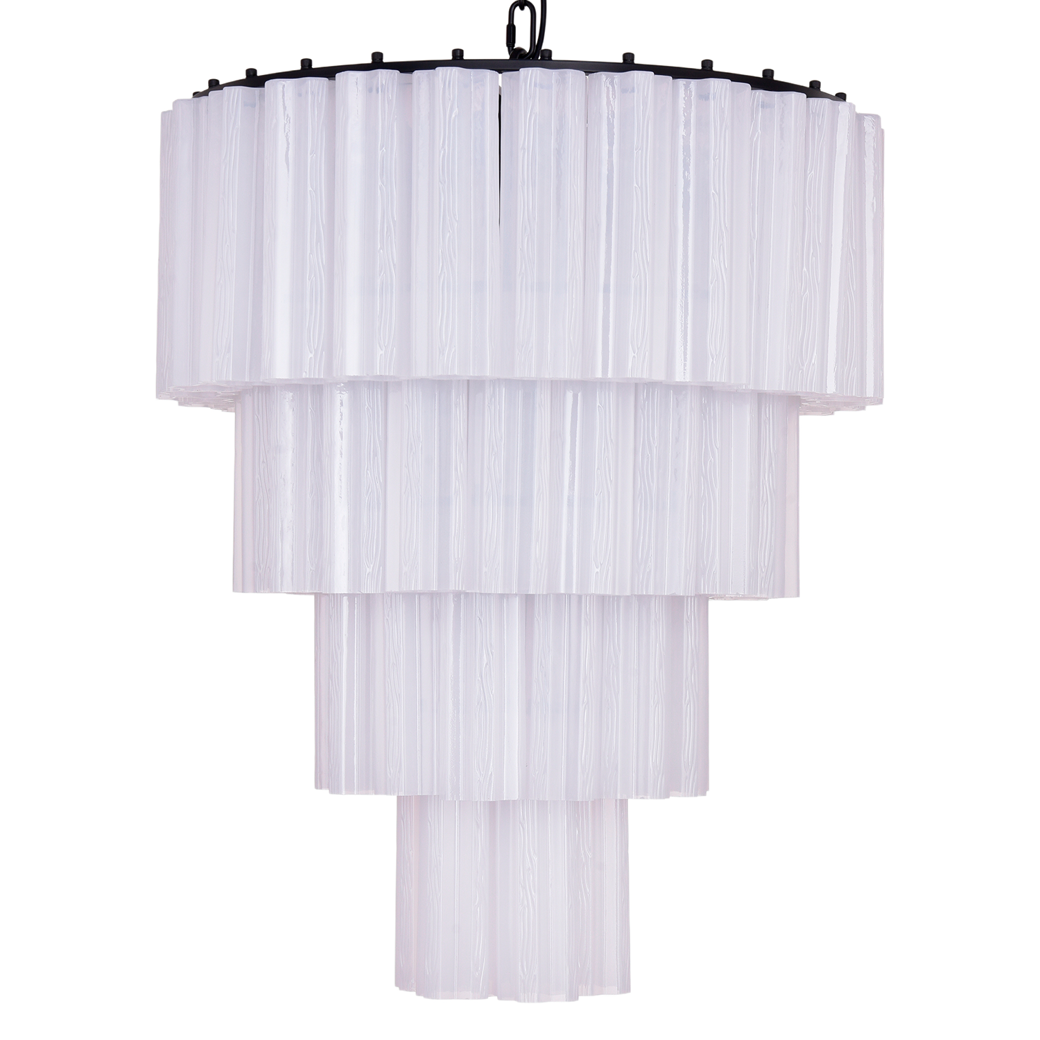 Riviera Lysekrone hvitt glass (stor)