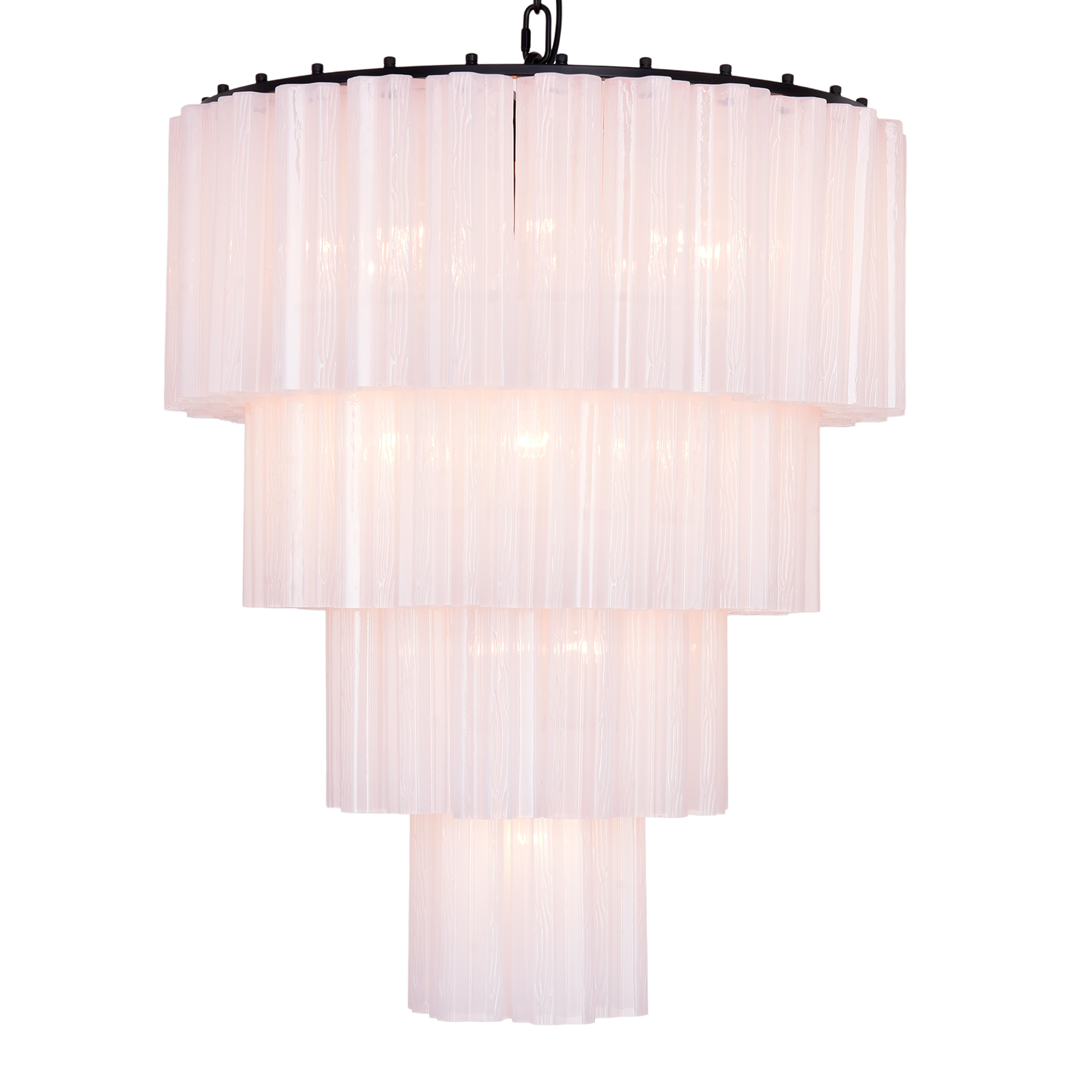 Riviera Lysekrone hvitt glass (stor)