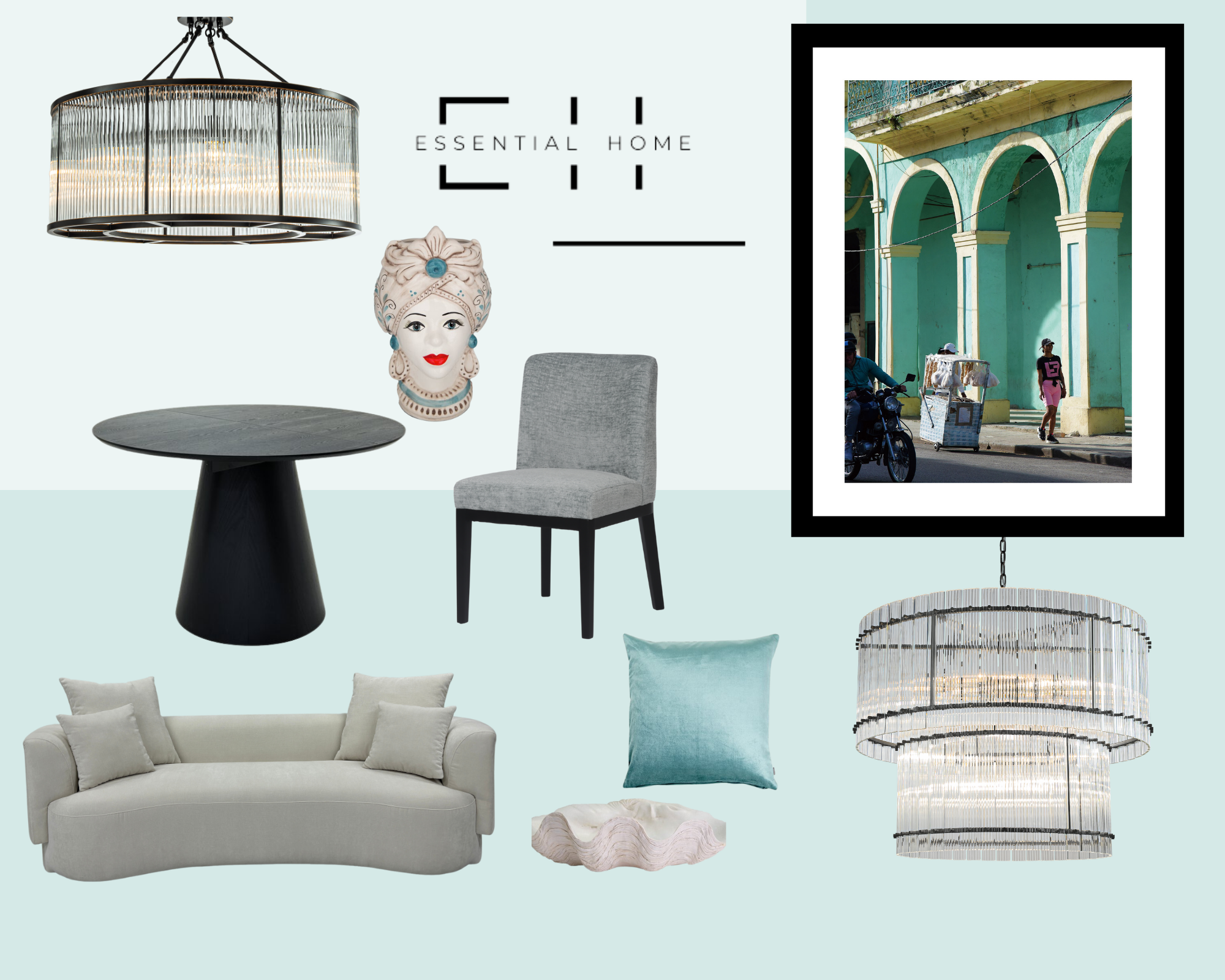 Taklampe Key West (Dempet Sort)