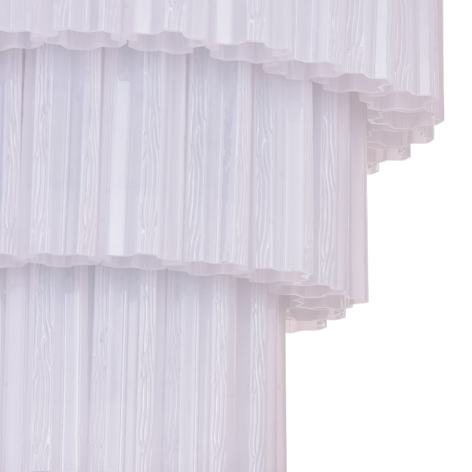 Riviera Lysekrone hvitt glass (stor)