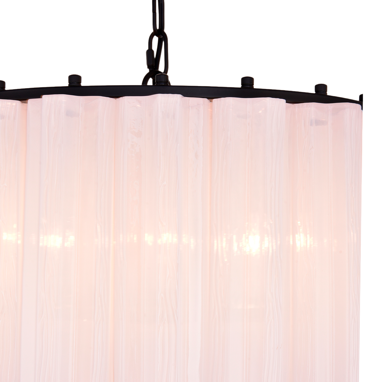Riviera Lysekrone hvitt glass (stor)